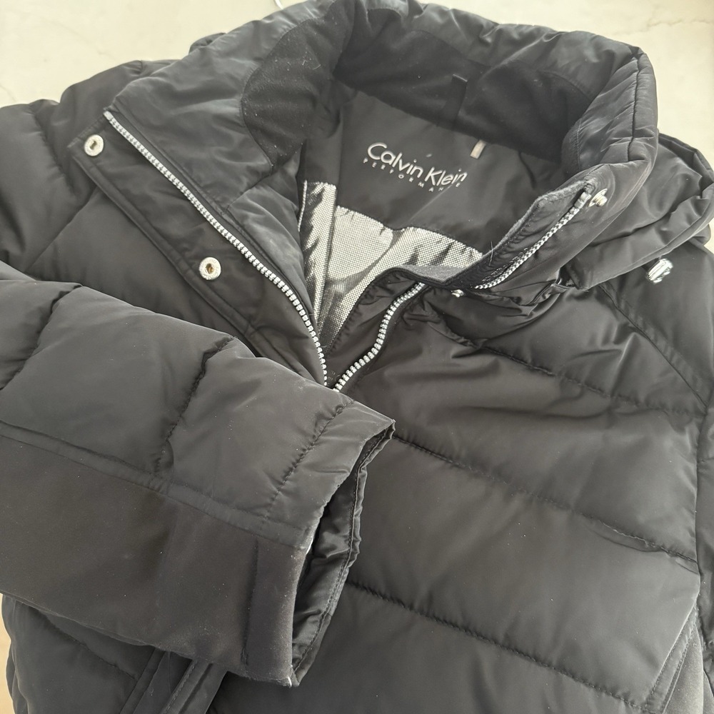 Calvin Klein Performance Womens Black Puffer Jacket Size Xtra Large